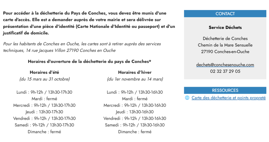 Déchetterie de Conches-en-Ouche