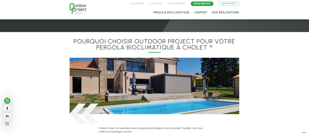 Installer une pergola bioclimatique à Cholet